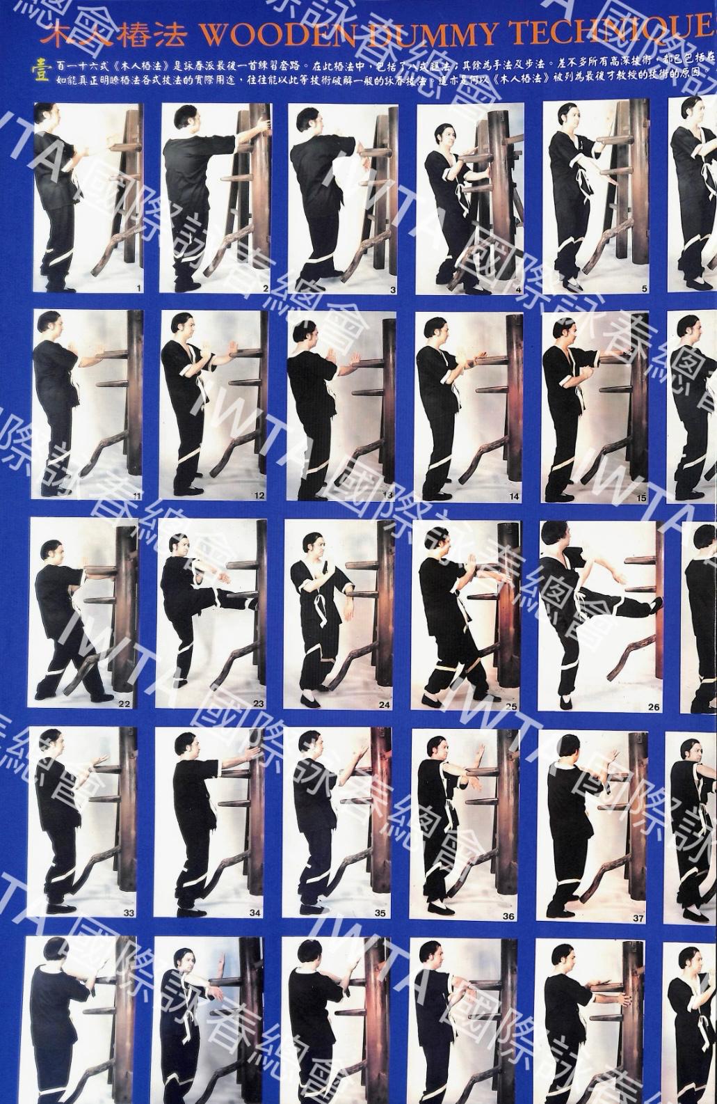 WINGTSUN FULL-COLORED POSTER - 116 WOODEN DUMMY by Prof Leung Ting